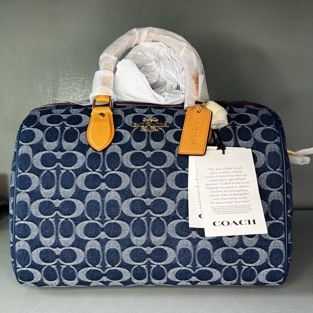 Coach Rowan Large Satchel Bag In Signature Canvas - Picture 4 of 15